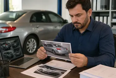 Profissional trabalhando na documentação para desbloqueio de sinistro.